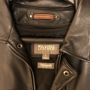 Wilsons Leather black coat with zip-in liner